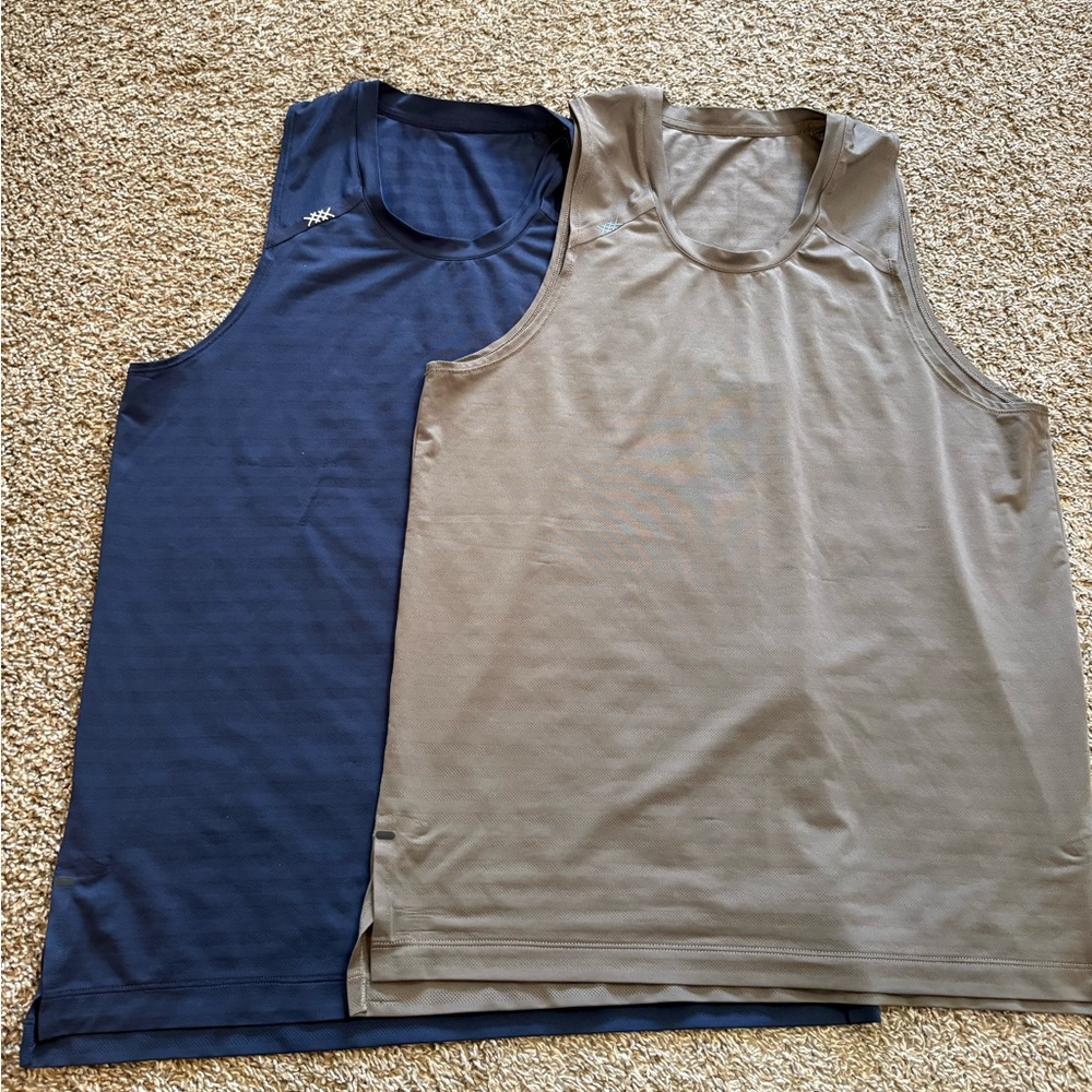 RHONE Performace Tank Bundle of 2 Navy and Tan